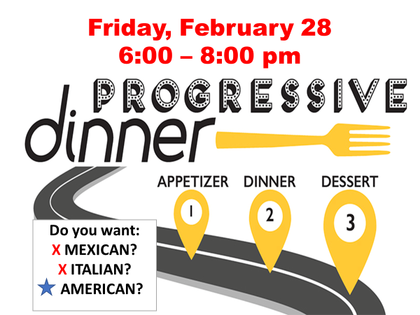 Progressive Dinner, Feb.